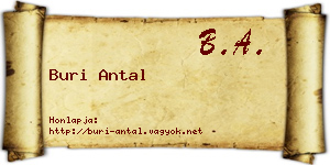 Buri Antal névjegykártya